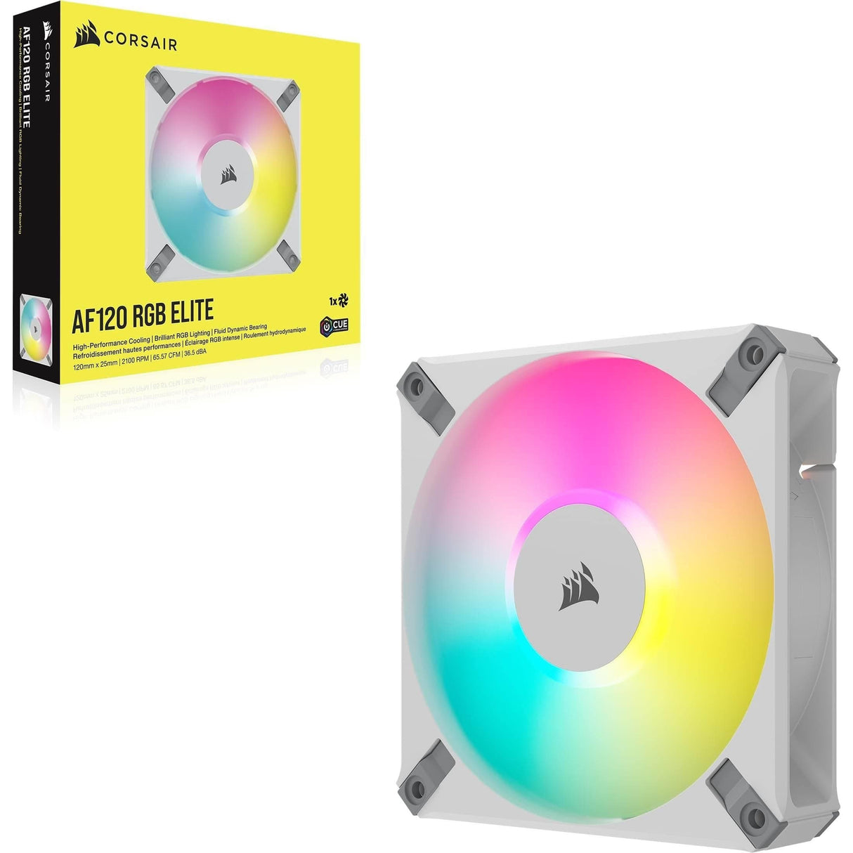 Corsair iCUE AF120 RGB ELITE 120mm PWM Fan White CO-9050157-WW