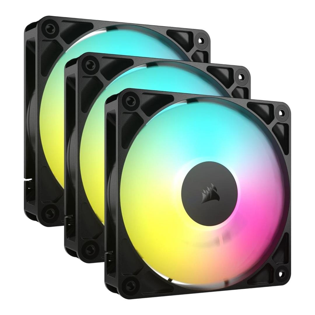 Corsair RS120 ARGB 120mm PWM Computer Case Fan Black 3-pack CO-9050181-WW