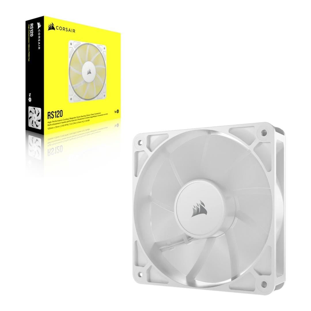 Corsair RS120 120mm PWM Computer Case Fan White 1-pack CO-9050192-WW