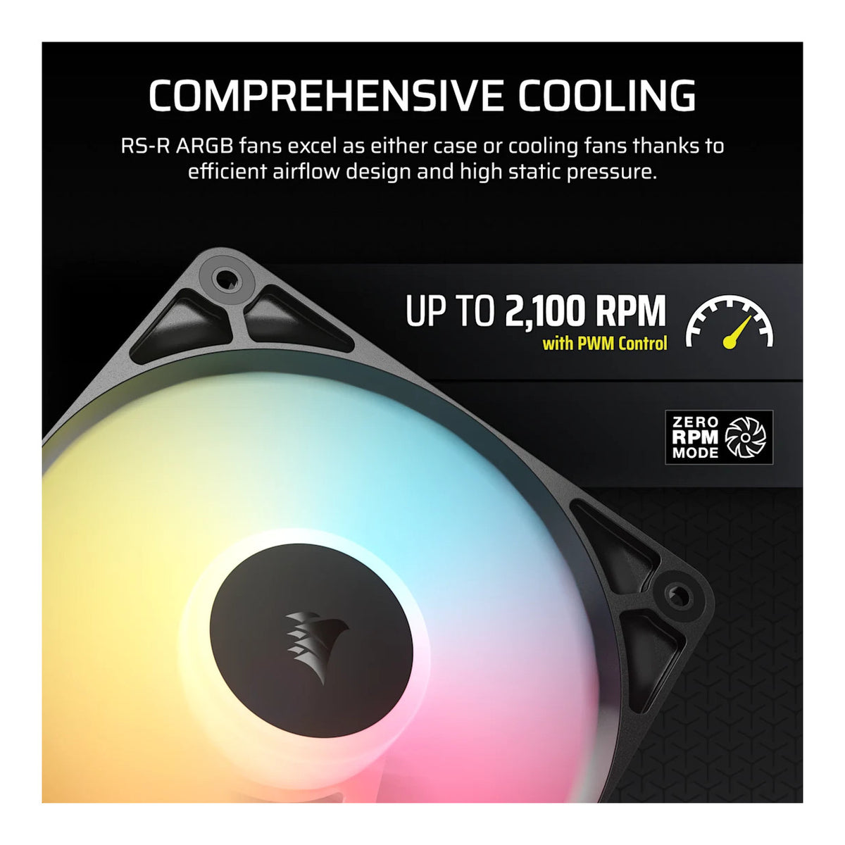 Corsair RS120-R ARGB 120mm PWM Reverse Fans Black - 3-pack CO-9050196-WW