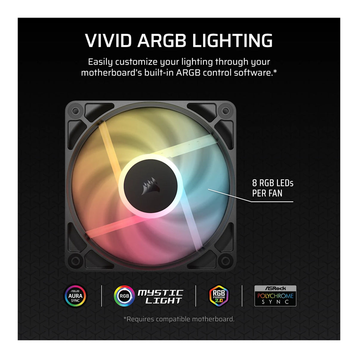 Corsair RS120-R ARGB 120mm PWM Reverse Fans Black - 3-pack CO-9050196-WW