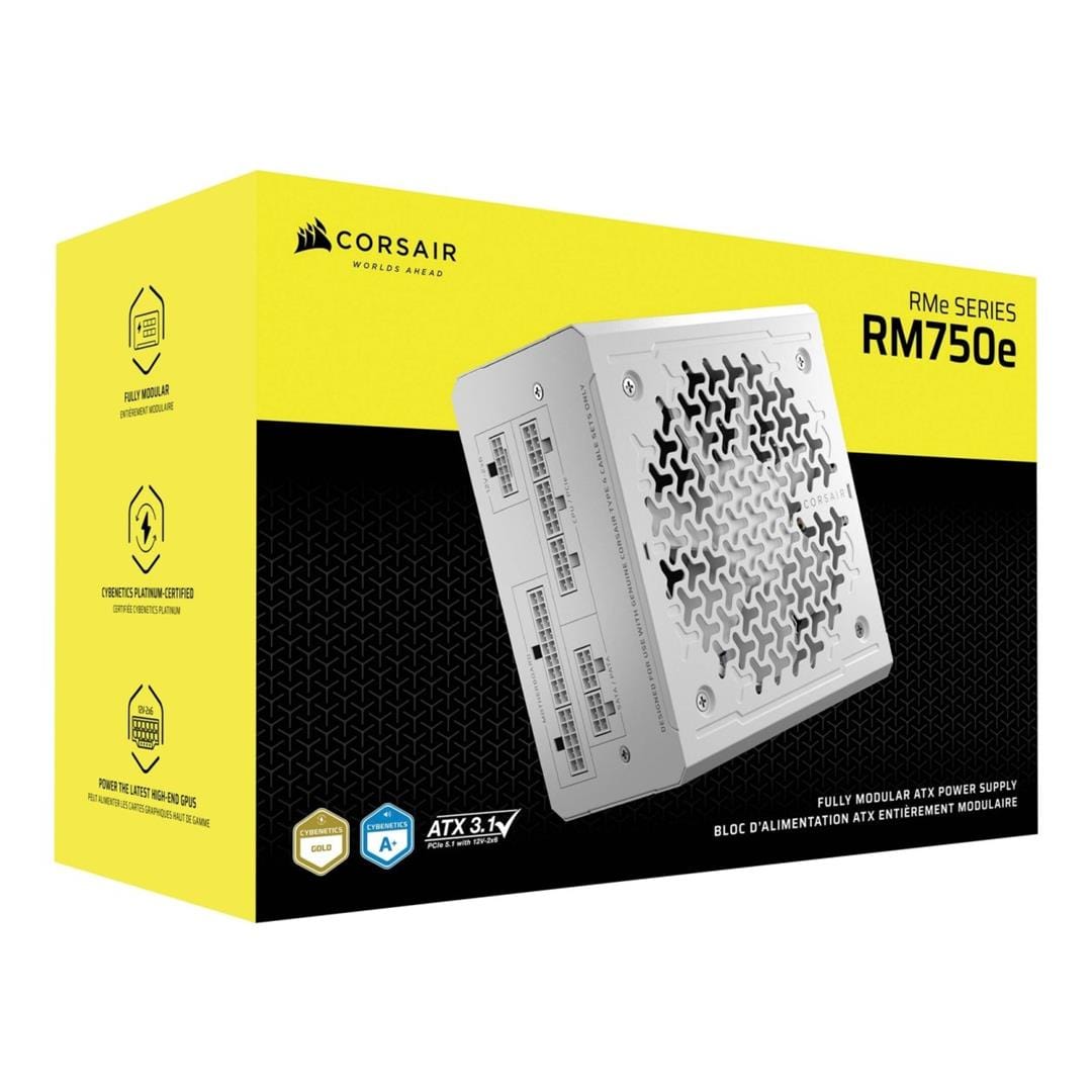 Corsair RM Series RM750e 750W Cybenetics Gold Fully Modular White ATX 3.1 Power Supply CP-9020292-WW