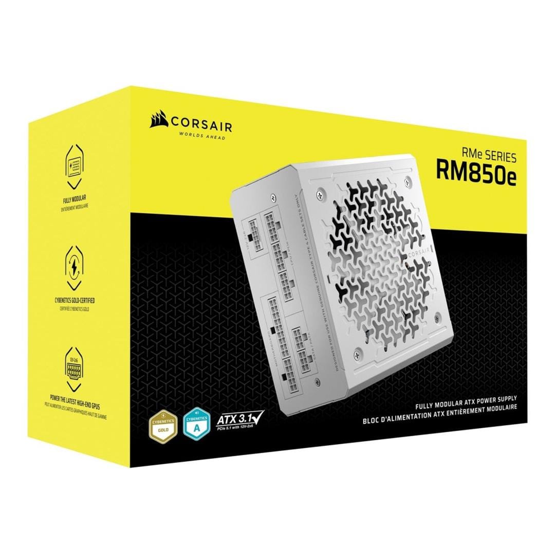 Corsair RM Series RM850e 850W Cybenetics Gold Fully Modular White ATX 3.1 Power Supply CP-9020293-WW