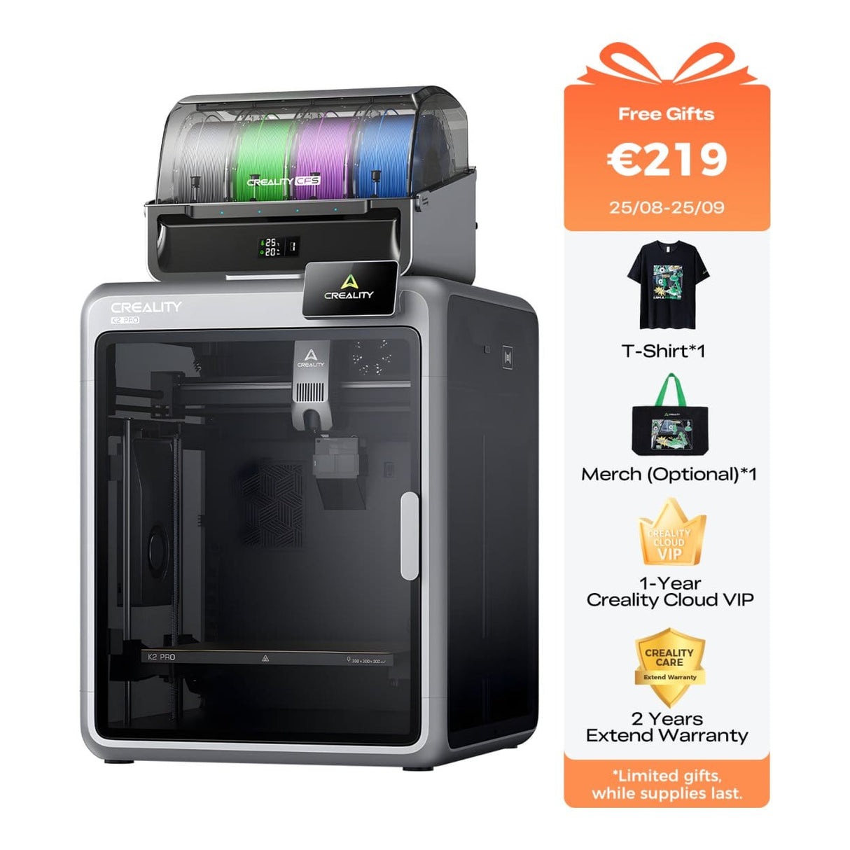 Creality K2 Pro 3D Printer with CFS Combo