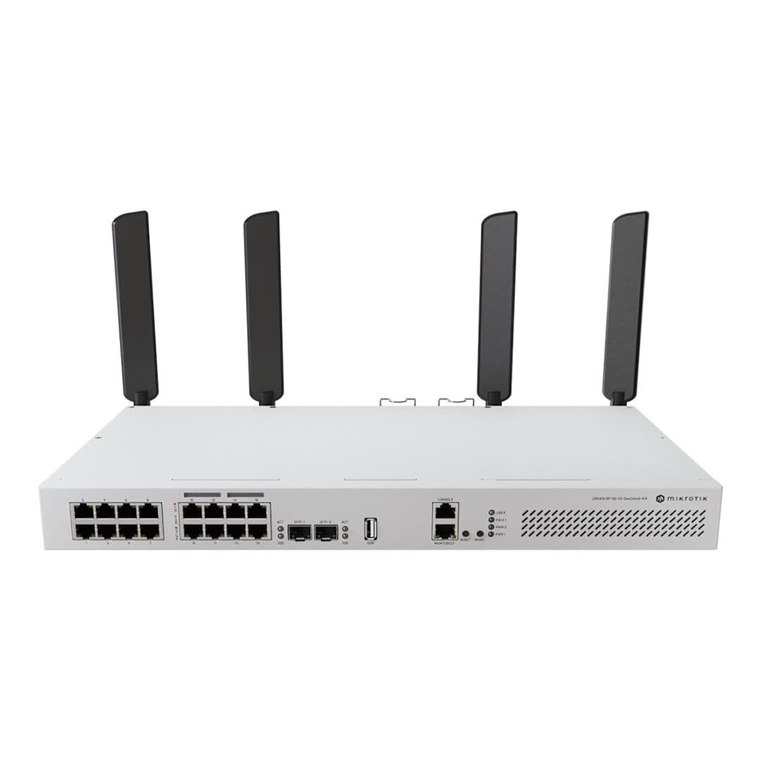 MikroTik Cloud Router 16-port with 8 PoE 150W 2SFP+ Wi-Fi 6 Switch CRS418-8P-8G-2S+5axQ2axQ-RM