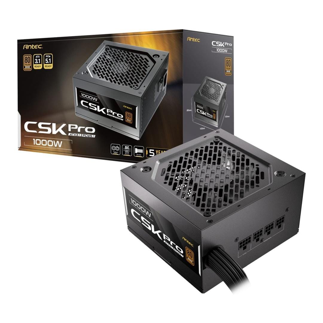 Antec CSK1000 Pro 1000W 80 PLUS Bronze Semi-Modular ATX 3.1 Power Supply