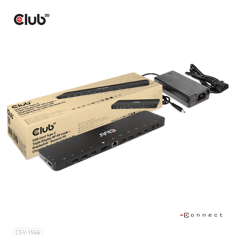 CLUB 3D USB Gen1 Type-C Triple Display Charging Dock CSV-1566