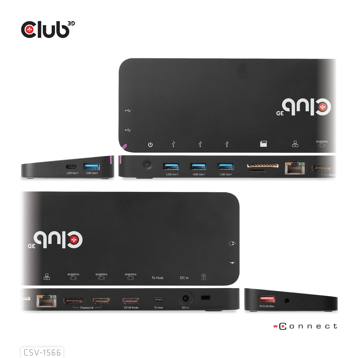 CLUB 3D USB Gen1 Type-C Triple Display Charging Dock CSV-1566