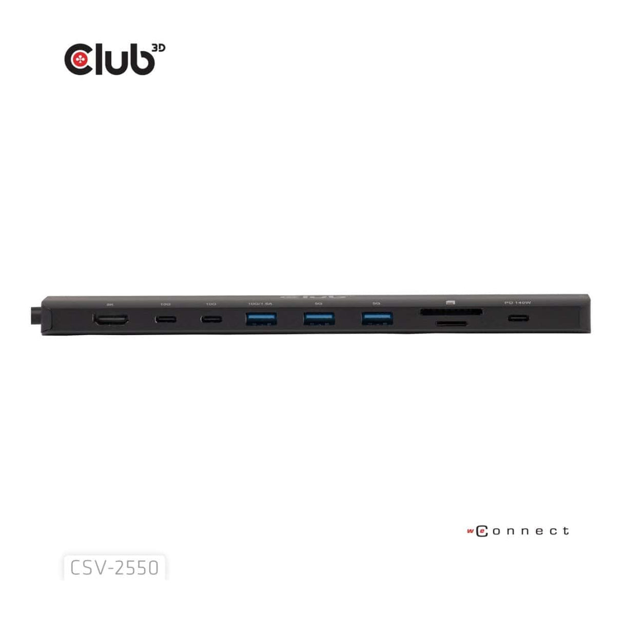 Club 3D 140Watt 10-in-1 USB-C 10Gbps to HDMI 8K30Hz PD3.1 Max Portable Dock CSV-2550