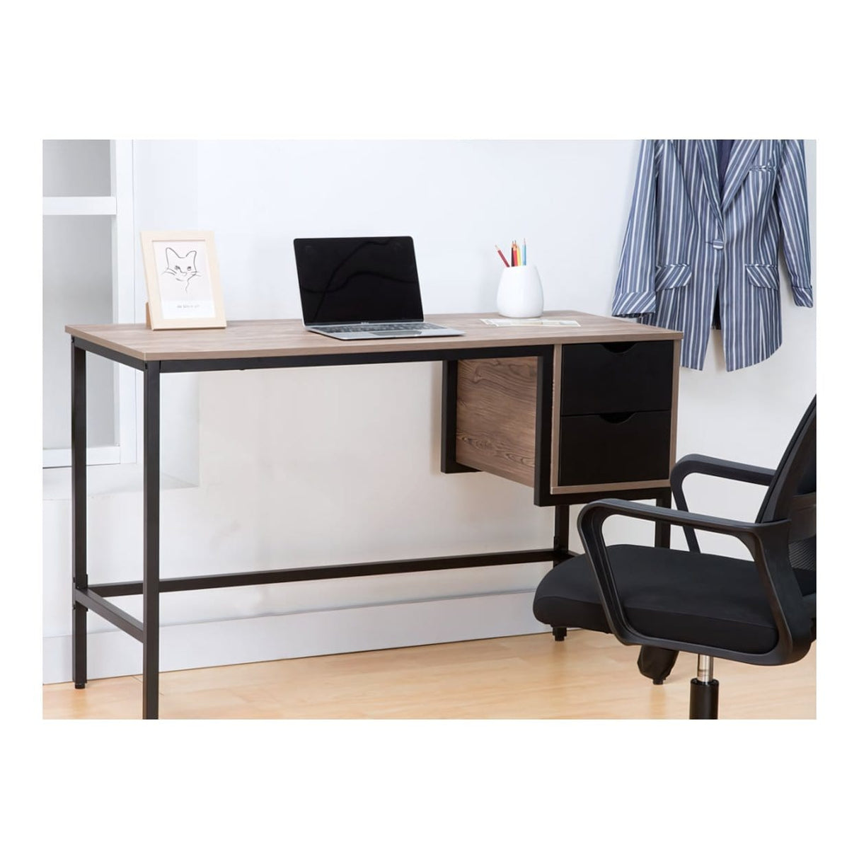 Everfurn Rampart With Two Drawers Office Desk CT-1621