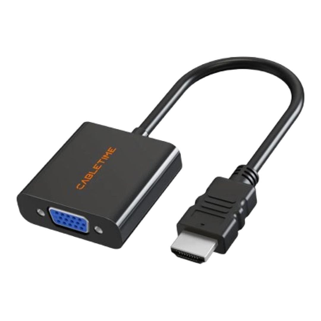 Cabletime CP52B HDMI Male to VGA Female Video Converter Adapter Black CT-AV582-HAVGAG-B0.2