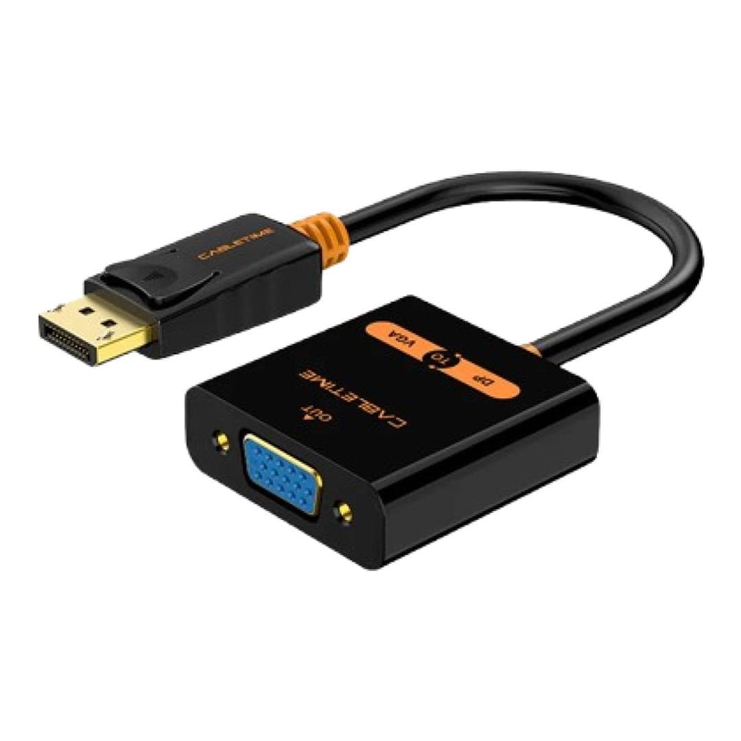 Cabletime CP25B DisplayPort Male to VGA Female Adapter Black CT-AV586-03G-B0.2