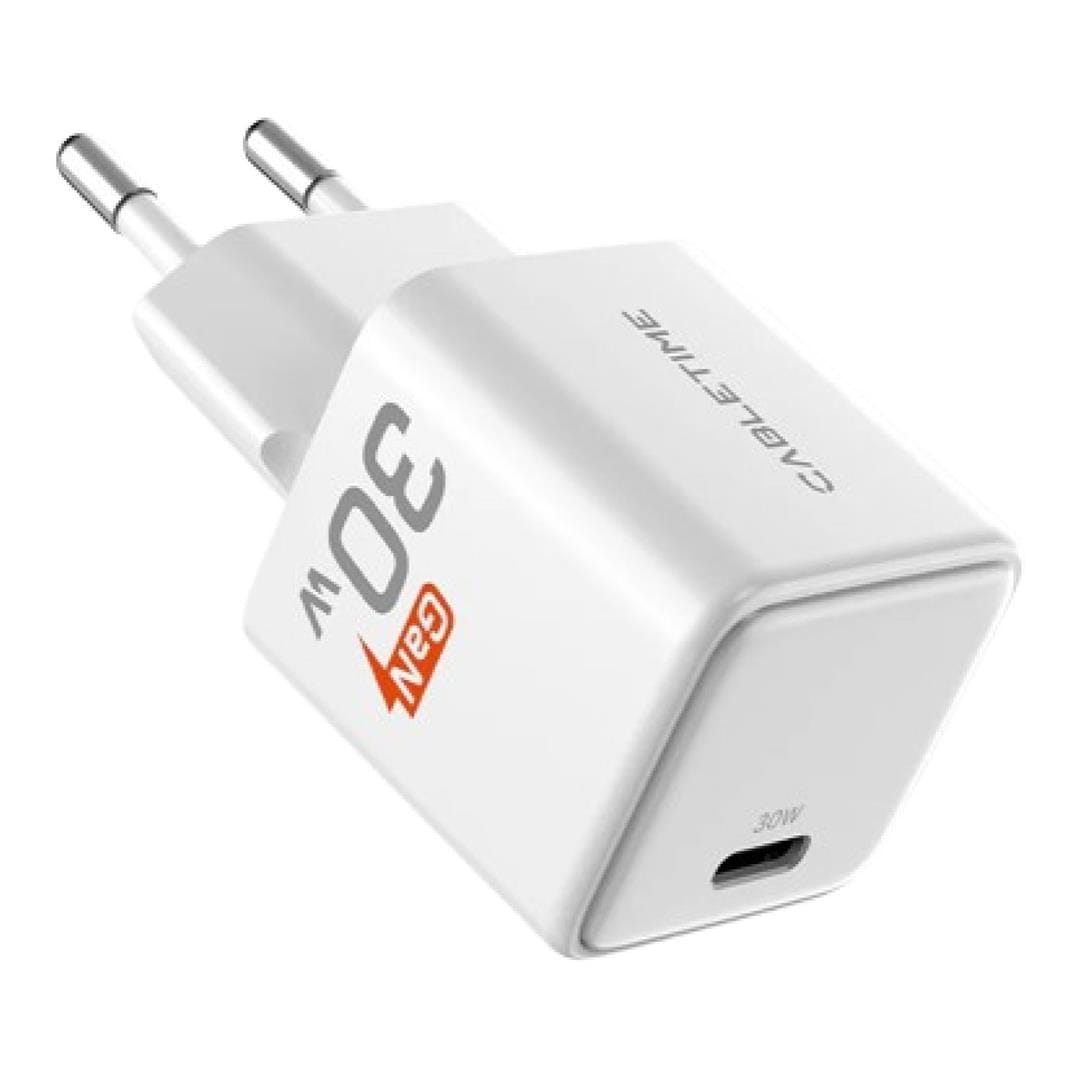 Cabletime GA45W 30W USB-C GaN Wall Charger White CT-GAN30-PW
