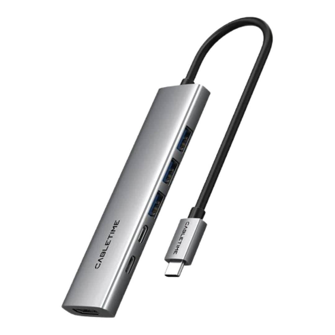 Cabletime HB01G 6-in-1 Type-C Hub CT-HBP1-AG6-0.15M