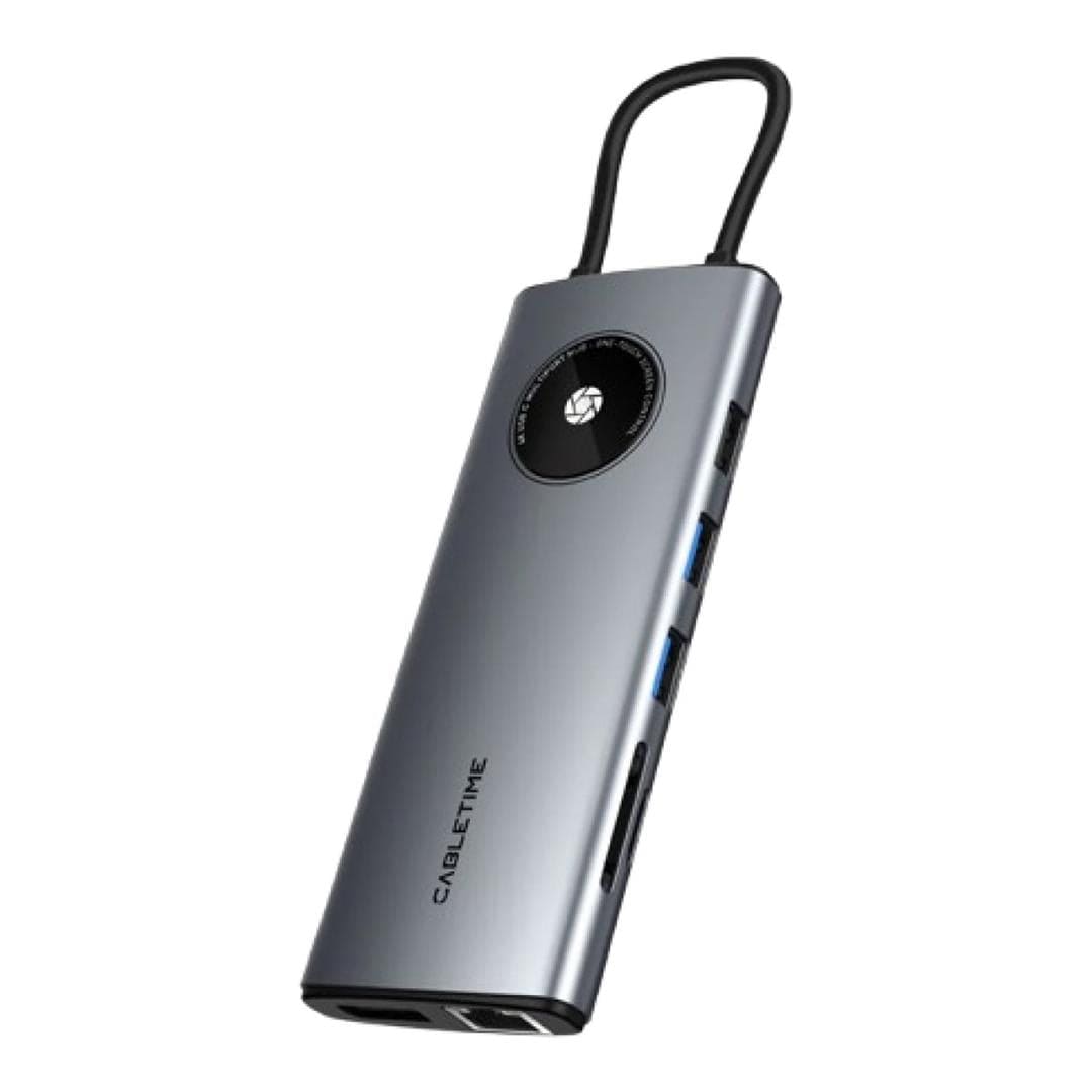 Cabletime CB90G 12-in-1 Type-C Ethernet Hub Grey CT-HUBL1-AG