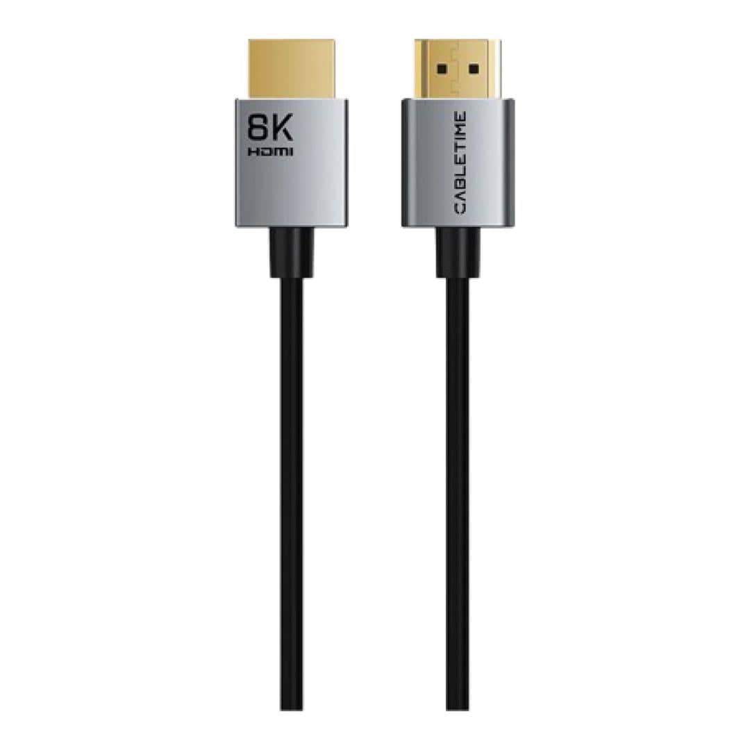 Cabletime 8K Ultra Slim Male to Male HDMI Cable 2m CT-SHD8K-AG2