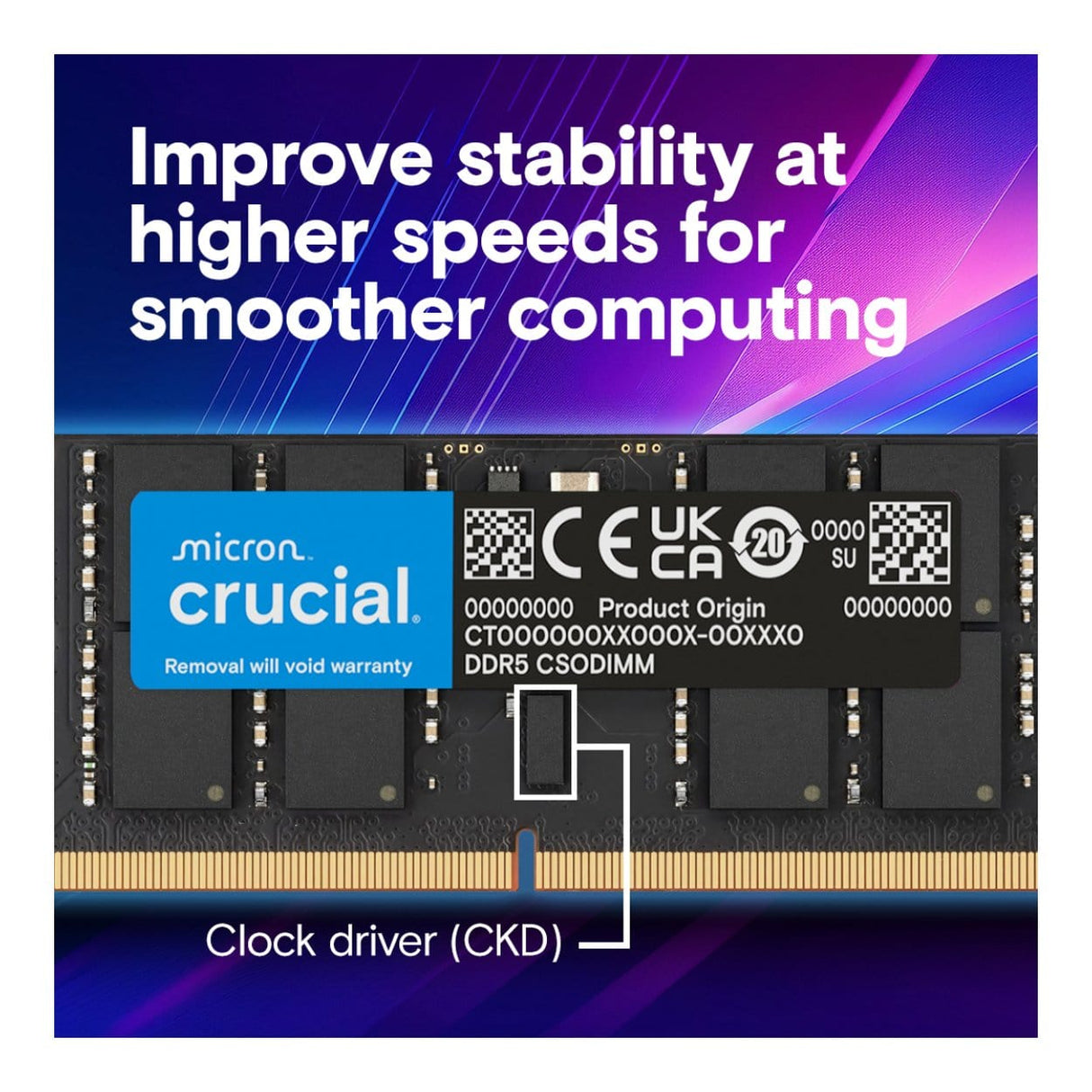 Crucial CT2K32G64C52CS5 Memory Module 64GB 2 x 32GB DDR5 6400MT/s