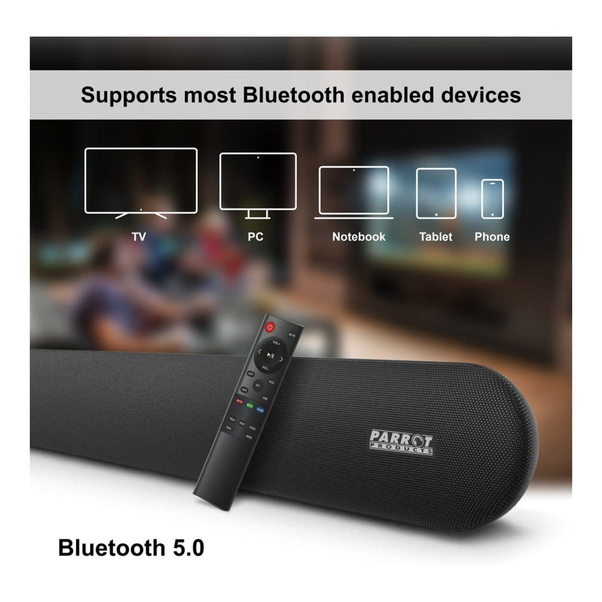 Parrot Speaker Sound Bar with 5-inch Wireless Sub CT3018
