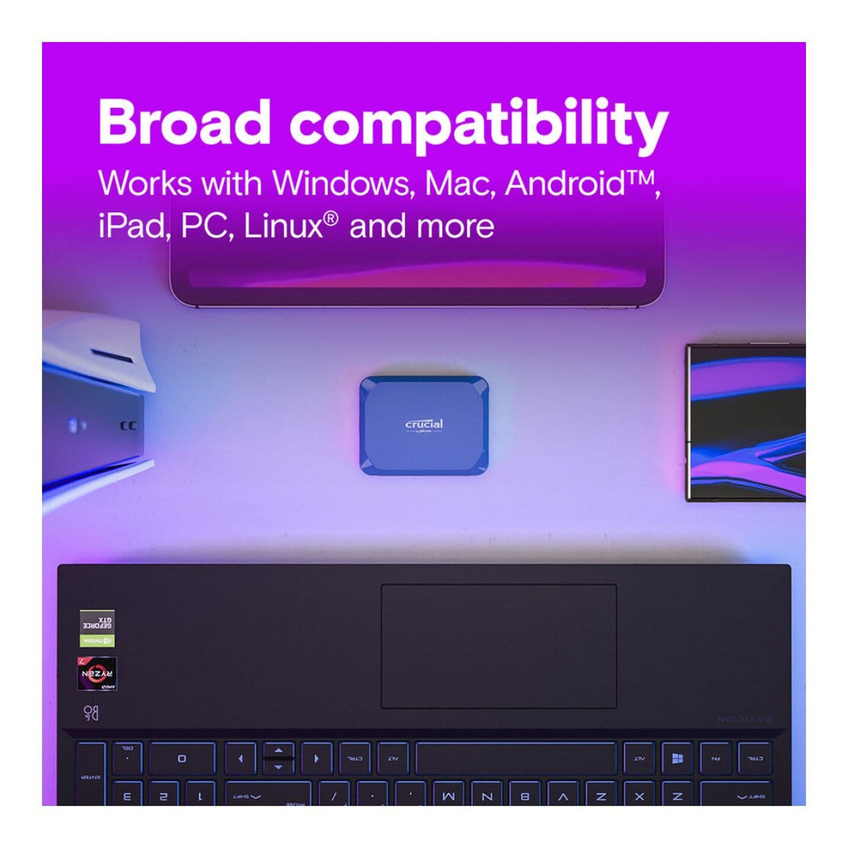 Crucial X10 4TB USB Type-C Blue Portable External SSD CT4000X10SSD9