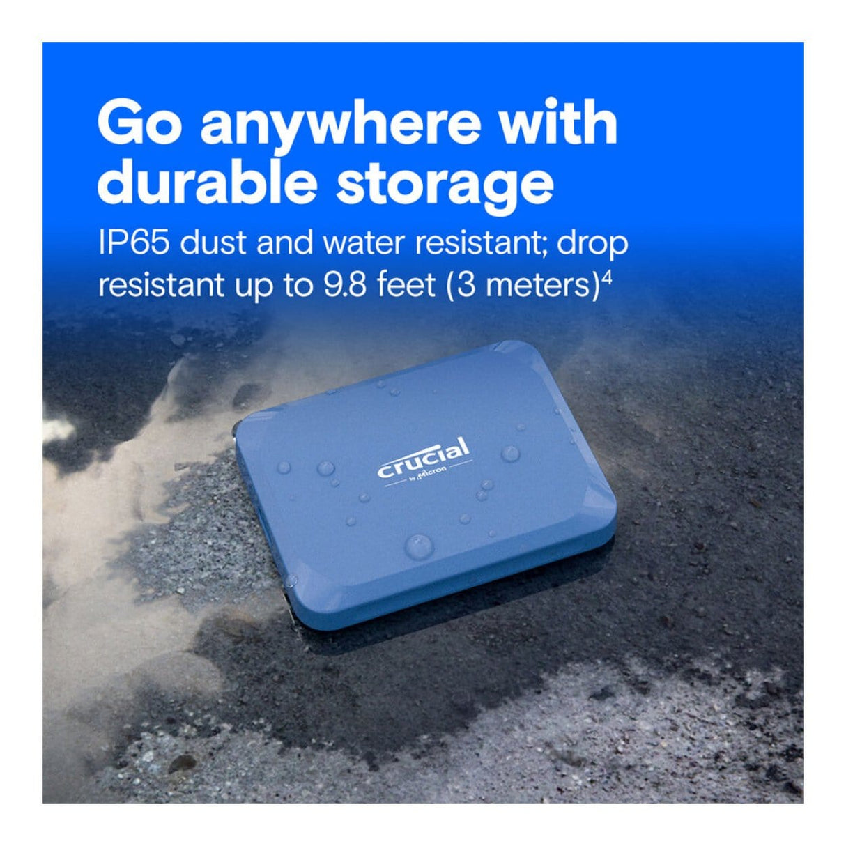 Crucial X10 4TB USB Type-C Blue Portable External SSD CT4000X10SSD9