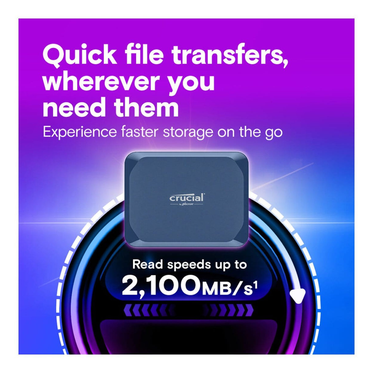 Crucial X10 4TB USB Type-C Blue Portable External SSD CT4000X10SSD9