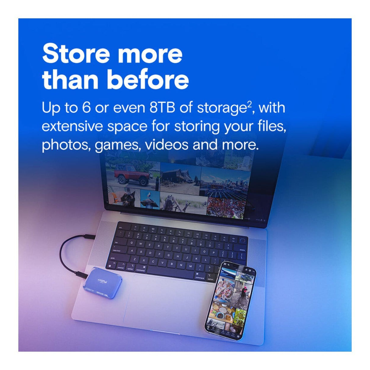 Crucial X10 4TB USB Type-C Blue Portable External SSD CT4000X10SSD9