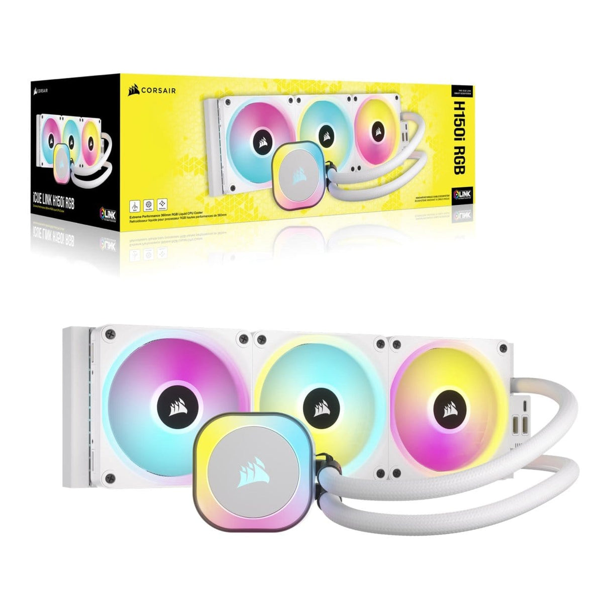 Corsair iCUE Link H150i RGB AIO 360mm Liquid CPU Cooler White CW-9061006-WW