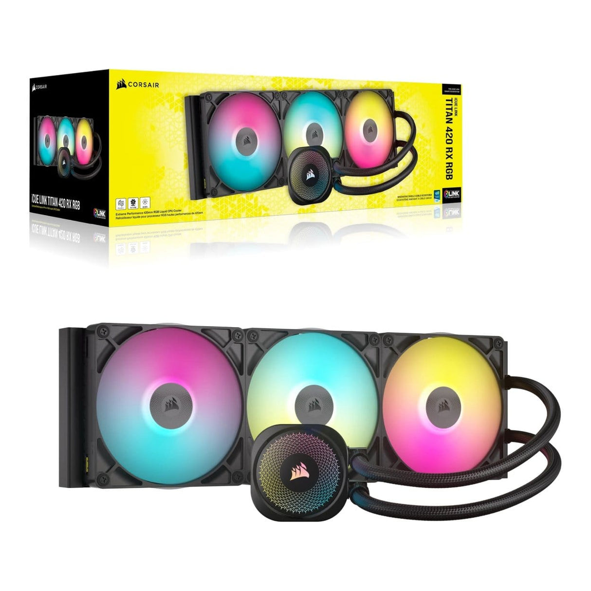 Corsair iCUE LINK Titan 420 RX RGB 420mm AiO CPU Liquid Cooler CW-9061019-WW