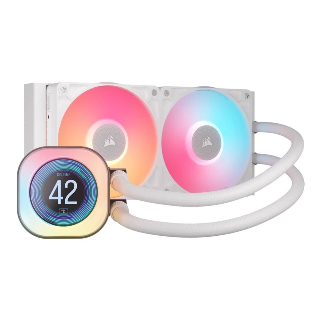 Corsair iCUE Link Titan 240 RX LCD 240mm Liquid CPU Cooler - White CW-9061025-WW