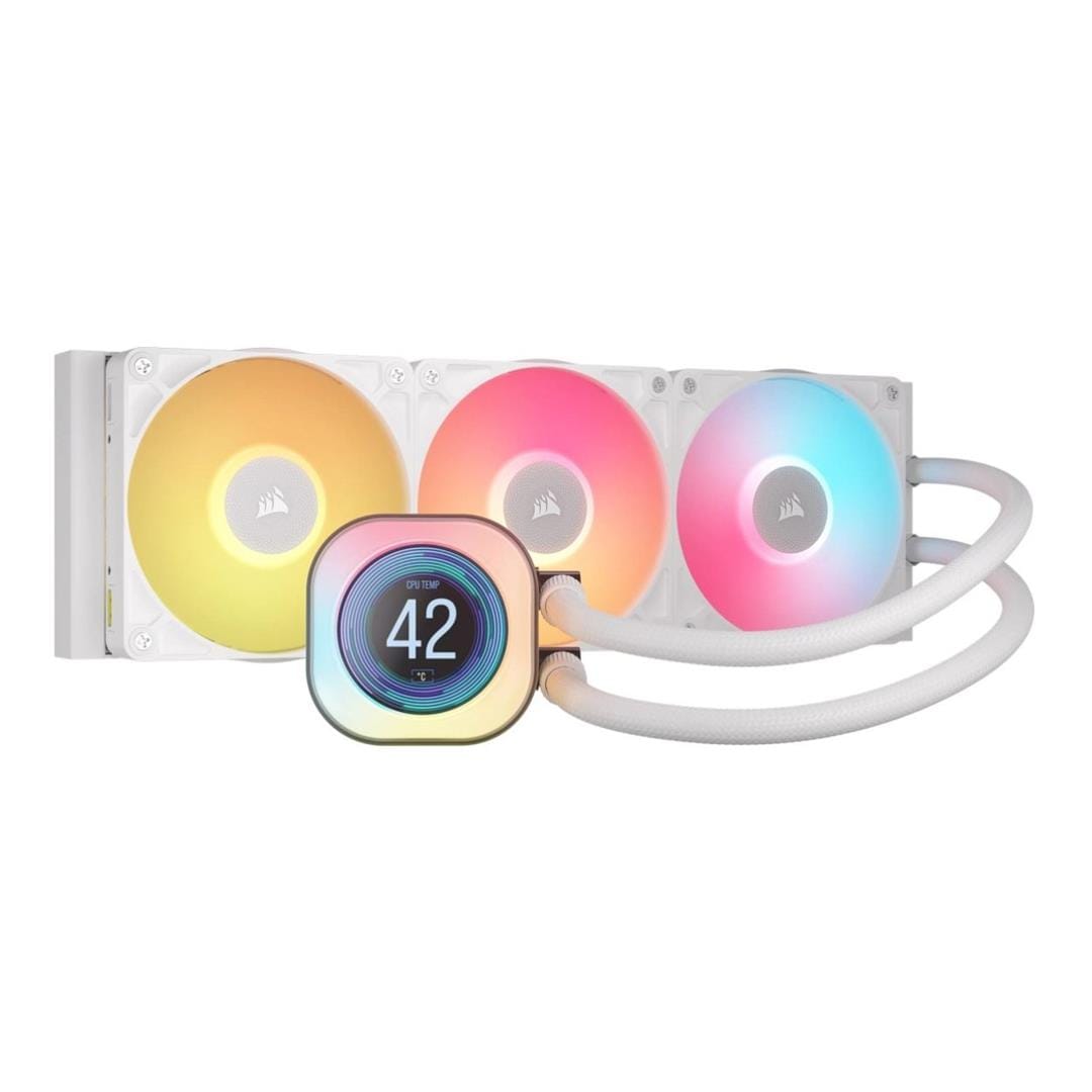 Corsair iCUE Link Titan 360 RX LCD 360mm Liquid CPU Cooler - White CW-9061026-WW