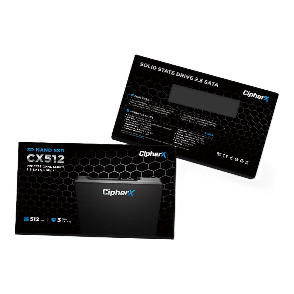 CipherX CX512 Pro 2.5-inch 512GB SATA Internal SSD CX512GBNX100S