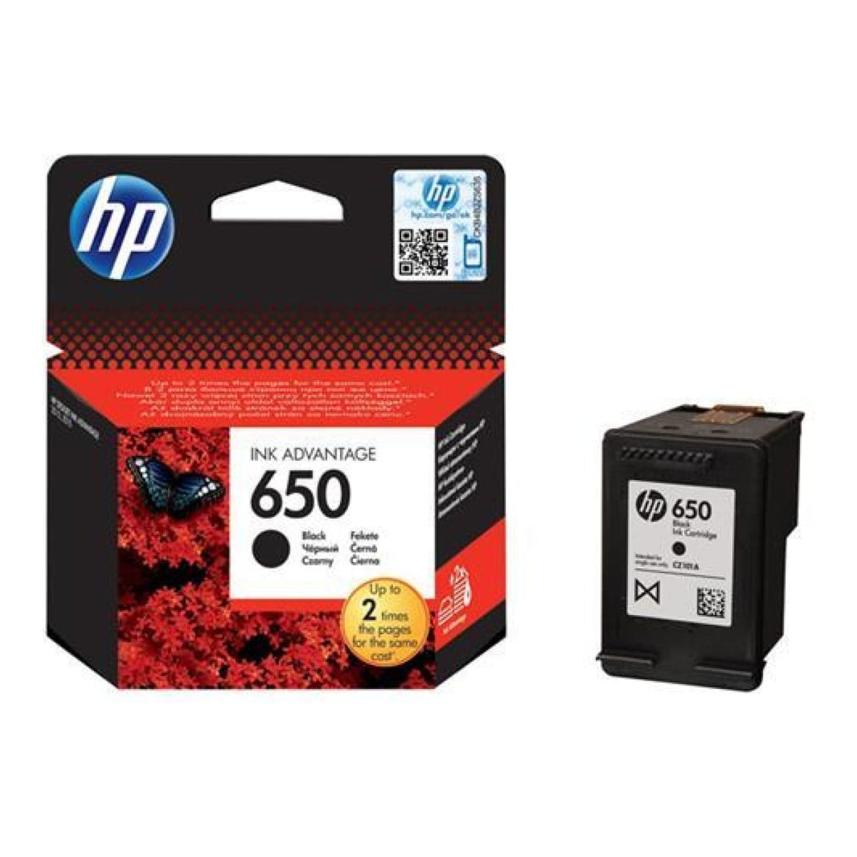 HP 650 Black Printer Ink Cartridge Original CZ101AK Single-pack
