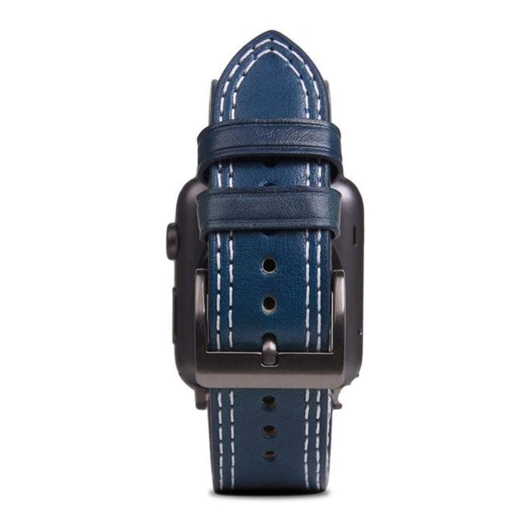SLG D+ Italian Temponata 44mm Leather Strap for Apple Watch Blue D+TSAW4-BL