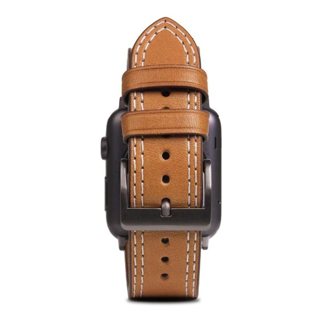 SLG D+ Italian Temponata 44mm Leather Strap for Apple Watch Tan D+TSAW4-TA