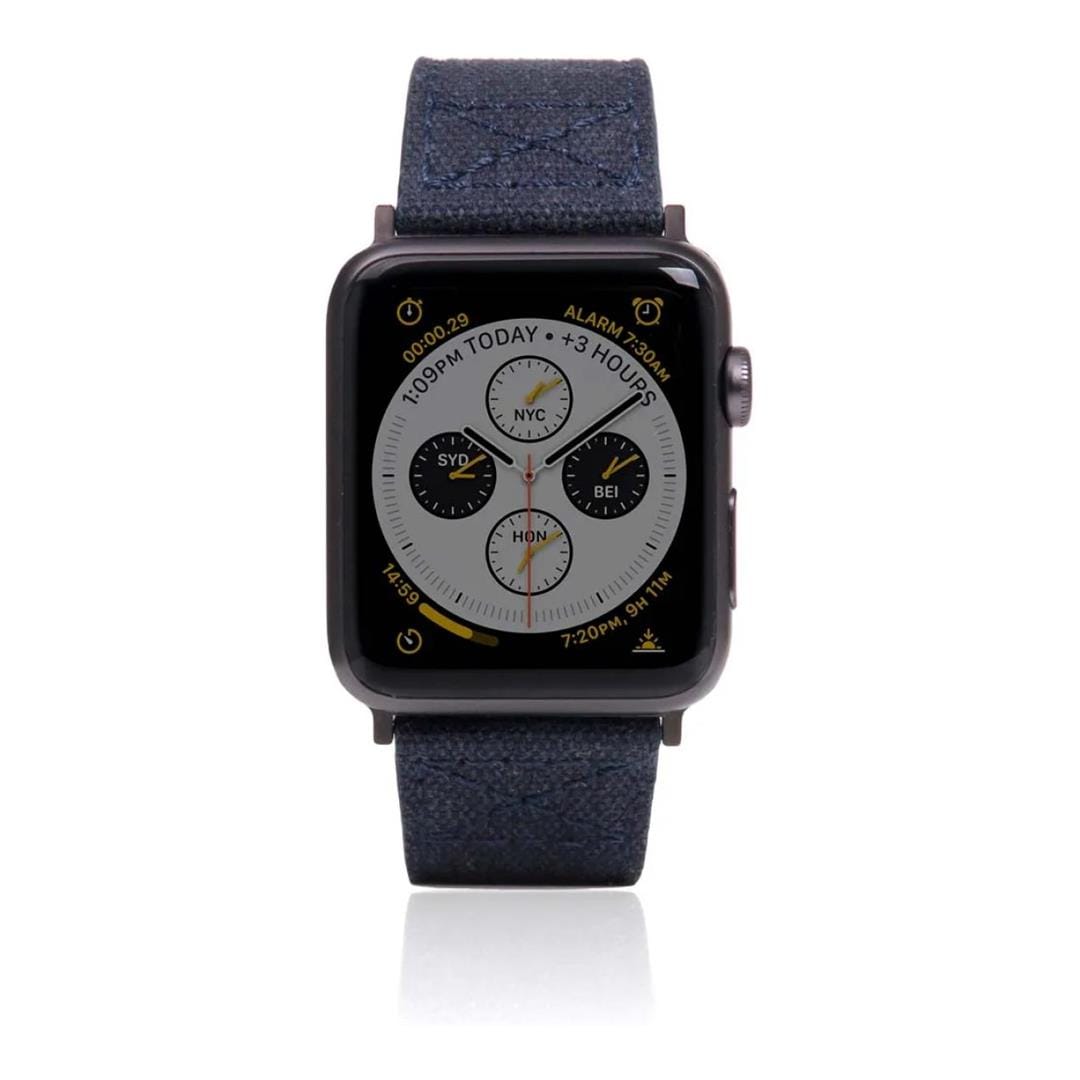 SLG D+ 44mm Wax Canvas Strap for Apple Watch - Navy D+WSAW4-NA
