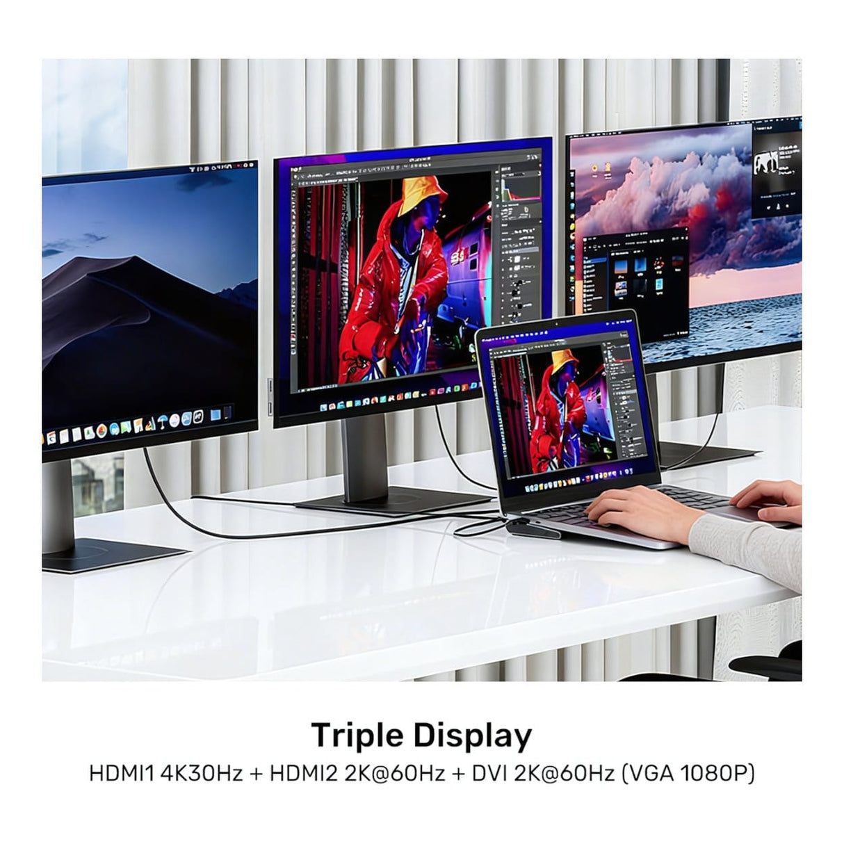 Unitek uHUB11+ USB-C DisplayLink 4K Docking Station D1147AGY01