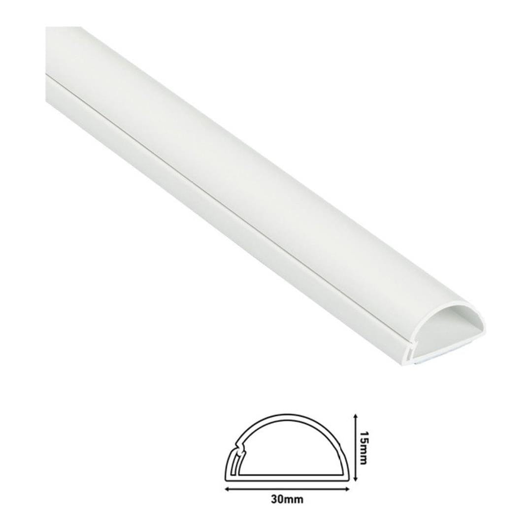 D-Line 30x15mm Half Moon Trunking Kit 1m White D3015W-1MKIT