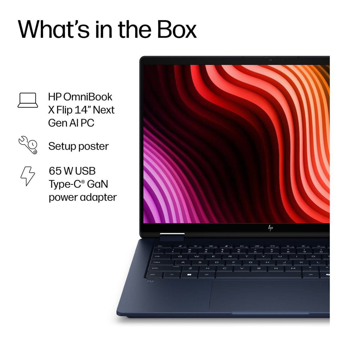 HP OmniBook X Flip 14-kb0003ni 14-inch 2K Next Gen AI 2-in-1 Laptop - Intel Core Ultra 7 355 1TB SSD 16GB RAM Win 11 Home Atmospheric Blue