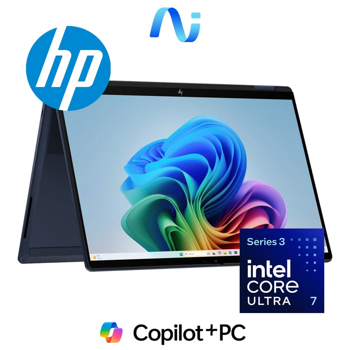 HP OmniBook X Flip 14-kb0003ni 14-inch 2K Next Gen AI 2-in-1 Laptop - Intel Core Ultra 7 355 1TB SSD 16GB RAM Win 11 Home Atmospheric Blue