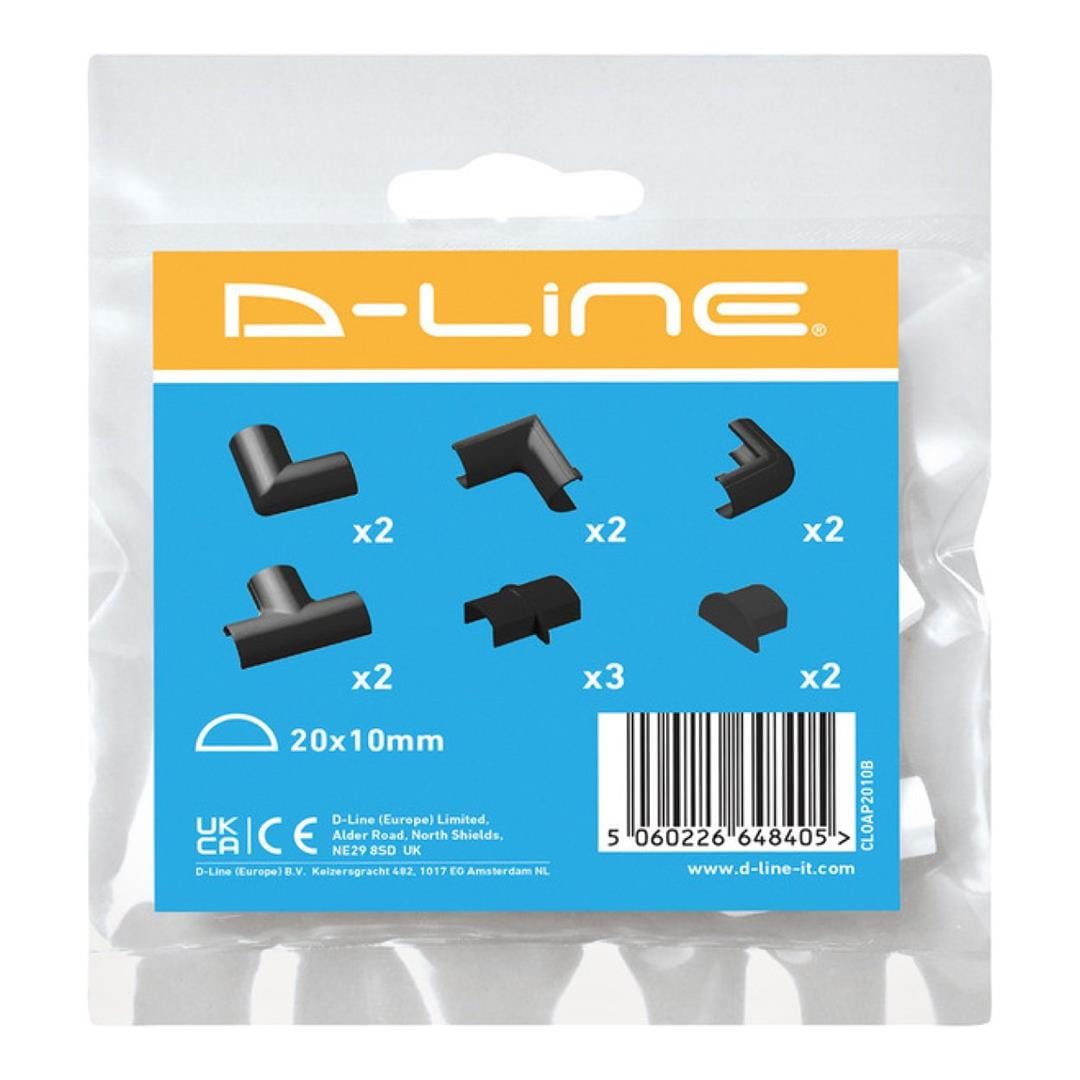 D-Line 20x10mm Trunking Clips Black DCLOAP2010B