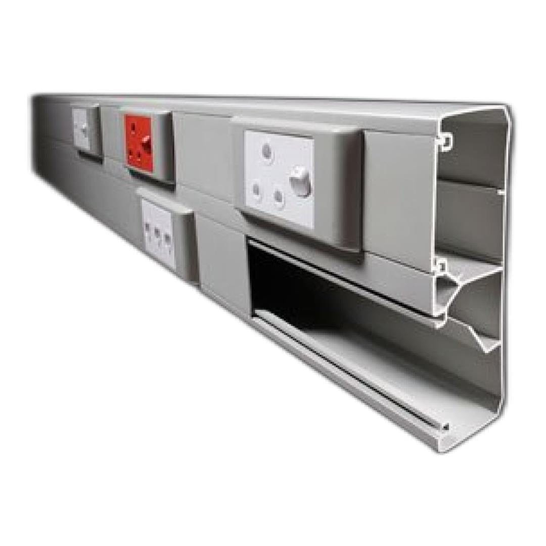Decorduct 165x55mm 3 Compartments Trunking Titanium 2.5m DDT20TT