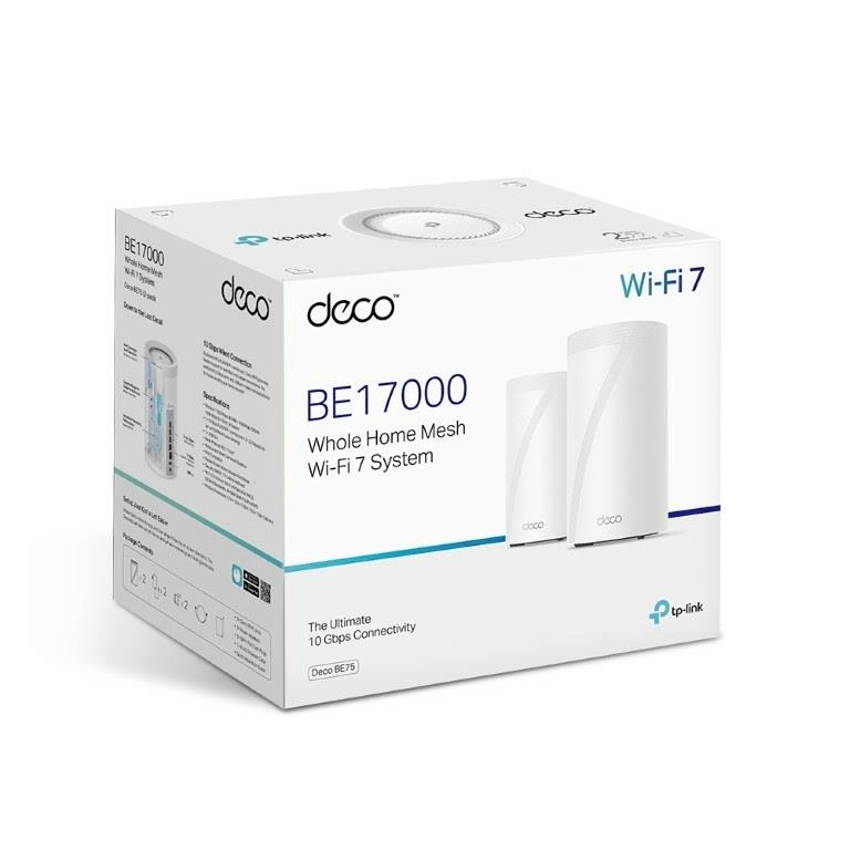 TP-Link Deco BE75 BE17000 Tri-Band Whole Home Mesh Wi-Fi 7 System 2-pack