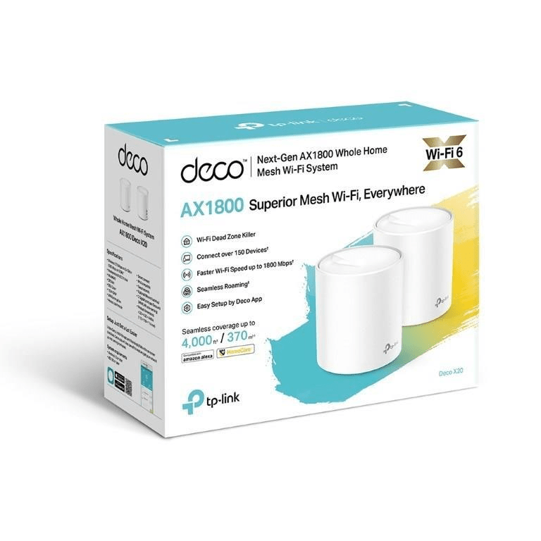TP-Link Deco X20 AX1800 Whole Home Mesh Wi-Fi 6 System 2-pack