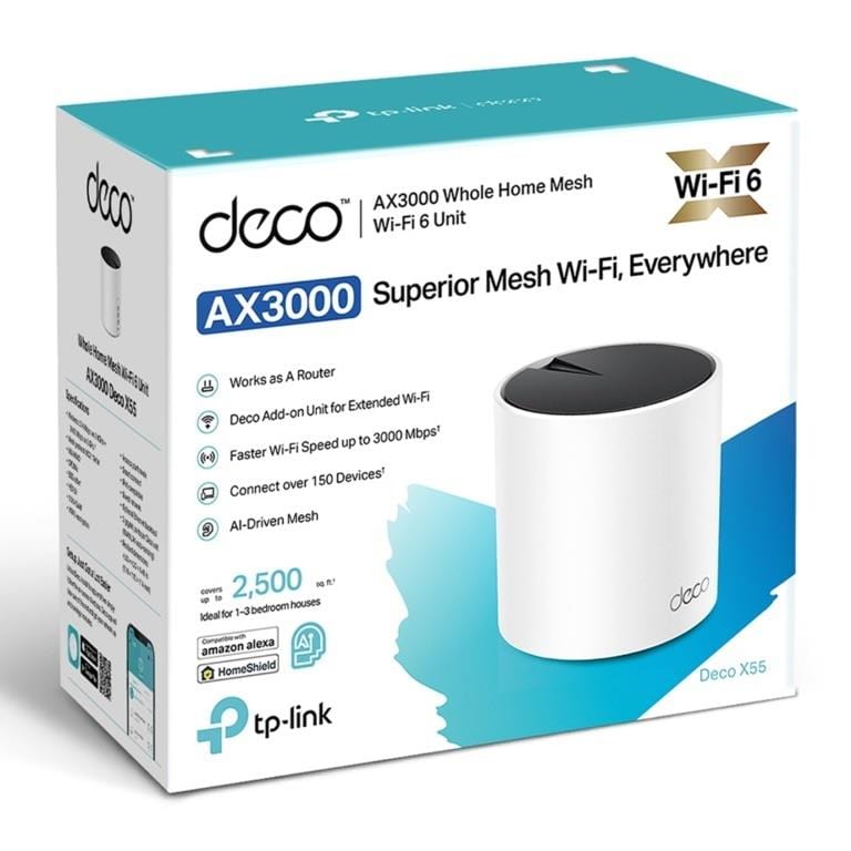 TP-Link Deco X55(1-pack) AX3000 Whole Home Mesh Wi-Fi 6 Unit