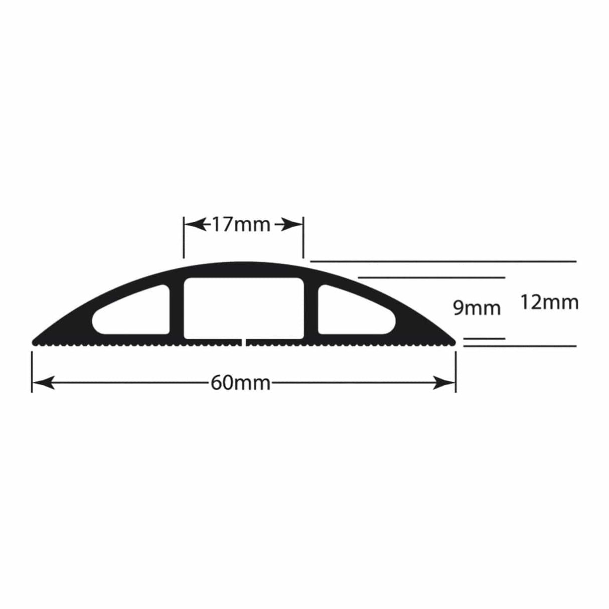 D-Line CC-2 17x9mm Floor Cable Protector 1.8m Grey DEU-CC-2