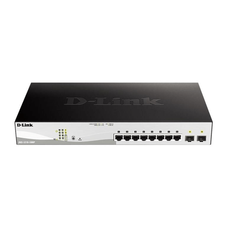 D-Link 8-port PoE Gigabit Smart Managed Switch with 2x SFP Ports DGS-1210-10MP