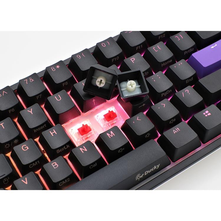 Ducky One 2 Pro Mini 60 Cherry MX Blue Clicky Mechanical Wired Gaming Keyboard - Black DKON2061ST-CUSPDAZT2