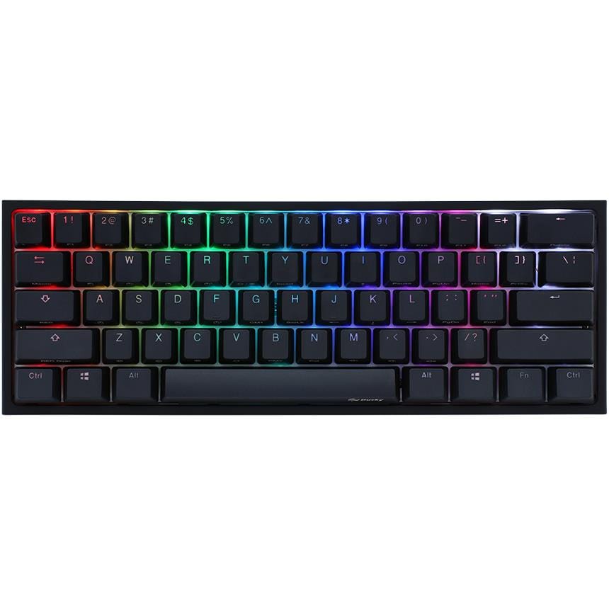 Ducky One 2 Pro Mini 60 Cherry MX Blue Clicky Mechanical Wired Gaming Keyboard - Black DKON2061ST-CUSPDAZT2