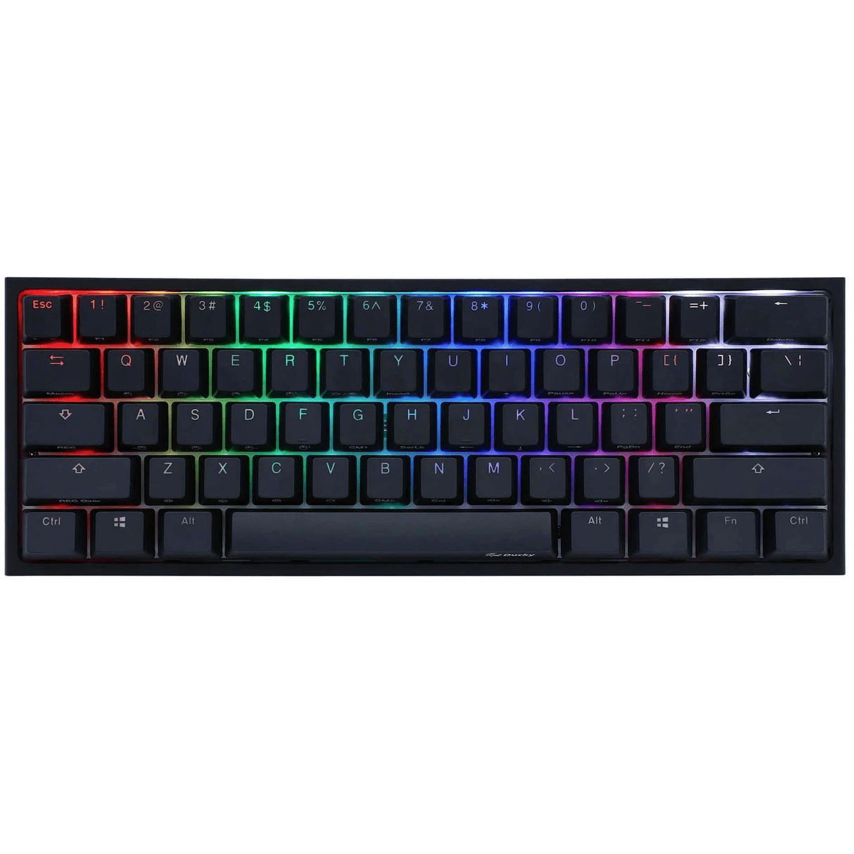 Ducky One 2 Pro Mini 60 Cherry MX Speed Silver Linear Mechanical Wired Gaming Keyboard - Black DKON2061ST-PUSPDAZT2