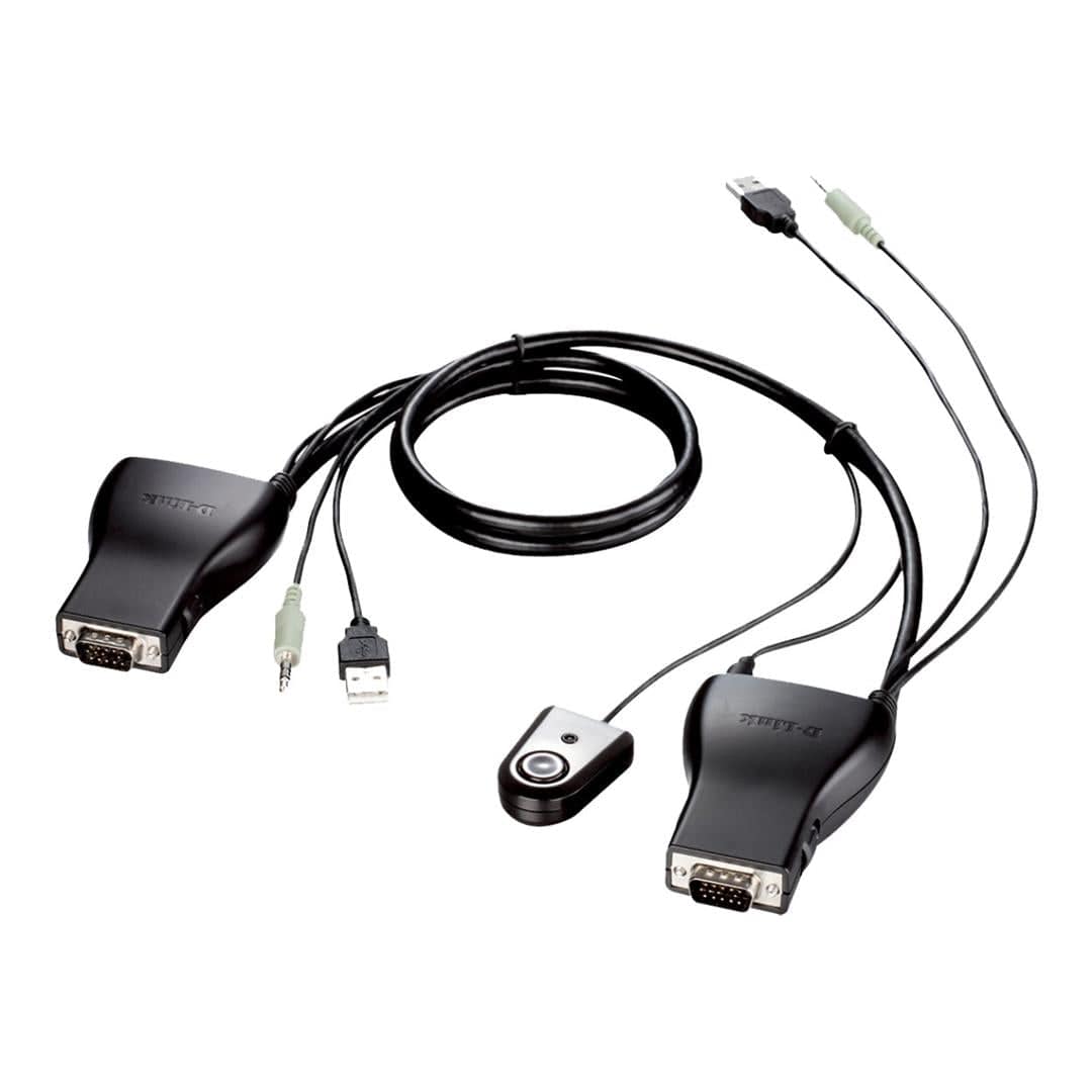 D-Link 2-port USB KVM Switch with Audio Support Cable 1.8m DKVM-222
